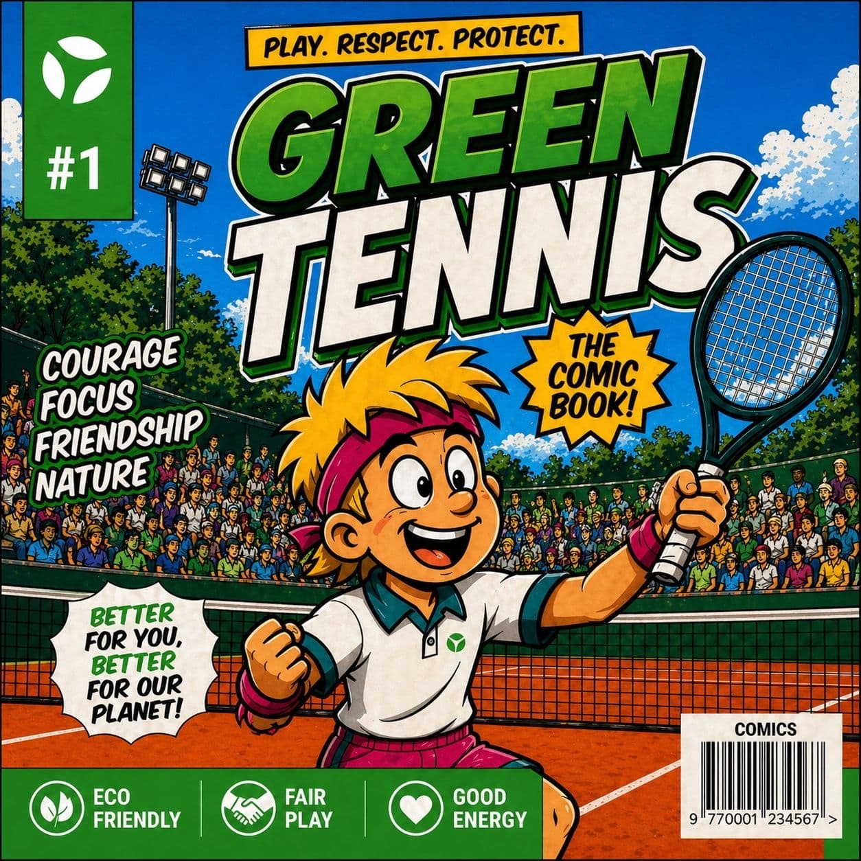 Green Tennis Comic Book — cover